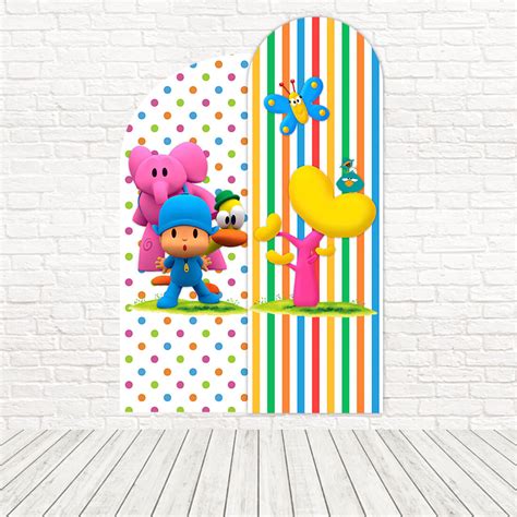 Kit Painel Romano e Meia Lua Tecido Sublimado 3D Pocoyo FRM 029 Felicitá