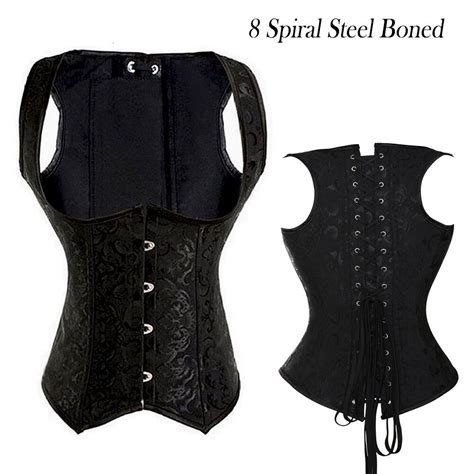 Sexy Bustier Underbust Corset Lace Up Women Boned Top Steampunk Basque Lingerie Ebay