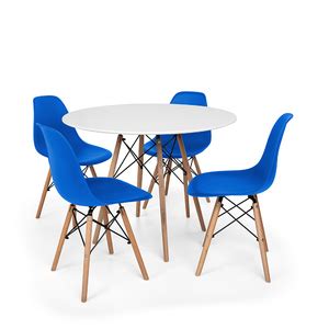 Conjunto Mesa De Jantar Eiffel Cm Branca Cadeiras Charles Eames