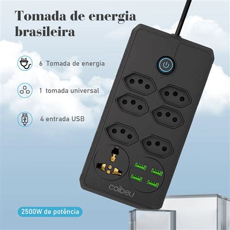 Extens O Tomada Extens O El Trica Tomada Usb Extensao De Tomada Regua