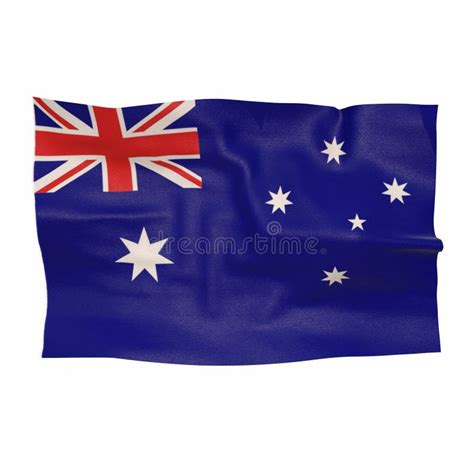 Bandera De Australia Sobre Fondo Blanco 3drendering Stock De Ilustración Ilustración De