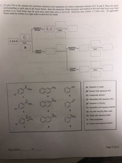 Solved 2 15 Pts Fill In The Scheme For Acid Base