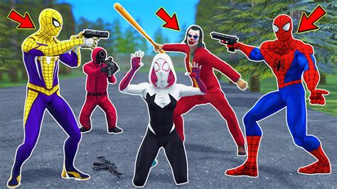 Team Spider Man Vs Bad Guy Joker Game Superheroes Pro Challenge