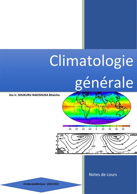 Pdf Notes De Cours De Climatologie G N Rale R Publique D Mocratique