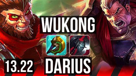 WUKONG Vs DARIUS TOP 3 2M Mastery 1300 Games 6 Solo Kills 7 1 2