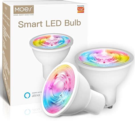 MOES ZigBee Smart LED Bulb, 5W GU10 RGB Colour Cold White Dimmable, App ...