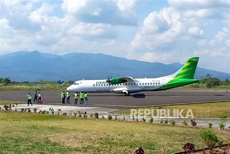 Maskapai Citilink Mendarat Kembali Di Bandara Wiriadinata Tasikmalaya