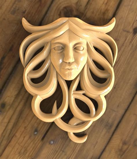 Decorative Face 3d STL Model For CNC Router Relief Artcam Aspire