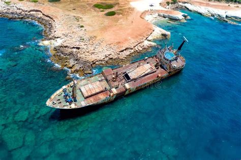 A Shipwreck Off The Coast Of Paphos Cyprus Stock Photo Image Of