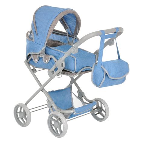 Кукольная коляска Pituso Grey-blue / Серо-голубой / игрушечная коляска ...