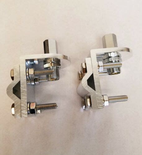 Two 3 Way Aluminum Mirror Mount Brackets W So 239 Stud For Cb Radio