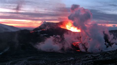 Volcanic Eruption Iceland 2010 Eyjafjallajokull Footage Stock Footage