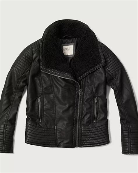 Womens Sherpa Lined Vegan Leather Jacket Womens Outerwear And Jackets