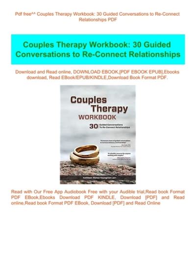 Pdf Free Couples Therapy Workbook 30 Guided Conversations To Re