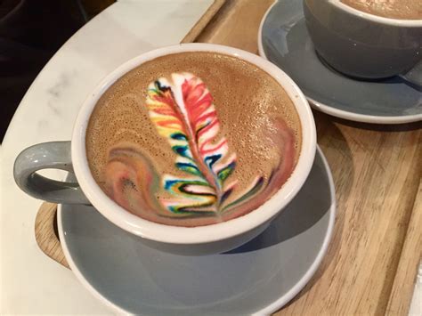 Prettiest Coffee Art Rainbow Cappuccino At Galerie De Cafe Pretty