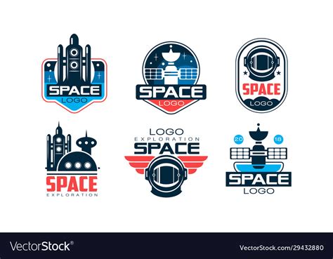 Space Logo Design Templates Collection Royalty Free Vector