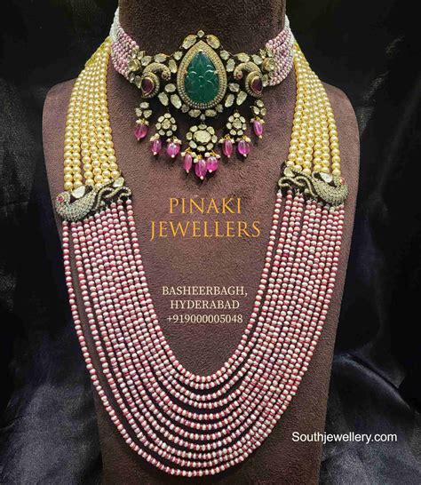 Beads Choker And Long Haram Indian Jewellery Designs