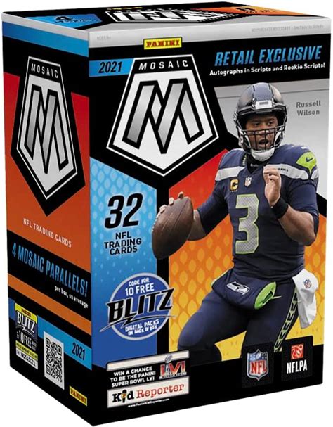 2021 Panini Mosaic Football 8 Pack Blaster Box 32 Trading Cards