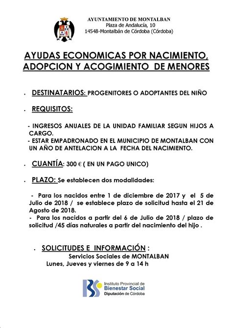 Ayudas Econ Micas Por Nacimiento Adopci N Y Acogimiento De Menores