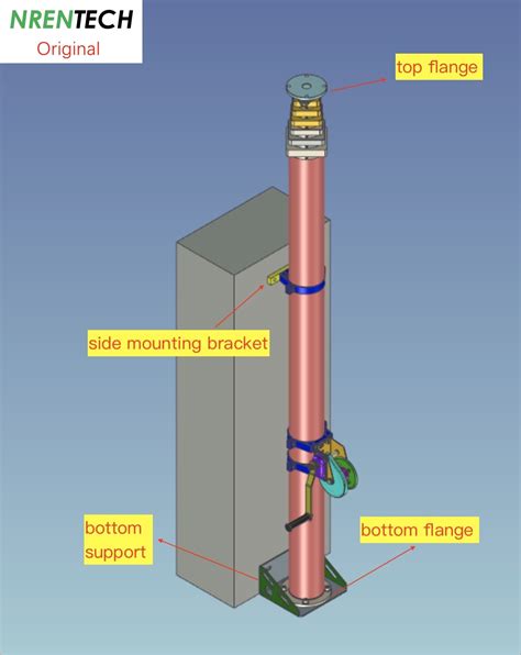 M Aluminum Manual Crank Operation Telescopic Mast