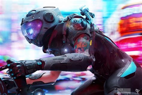 Cyberpunk Artist Artwork Digital Art Hd Biker HD Wallpaper Rare