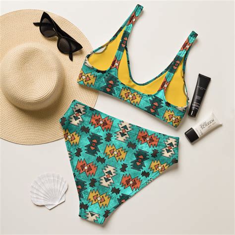 Yeehaw Turquoise Aztec Bikini Baha Ranch Western Wear