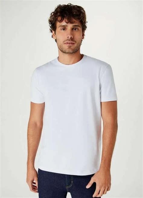 Camiseta Basica Masculina Manga Curta Slim Branco Hering Oficial