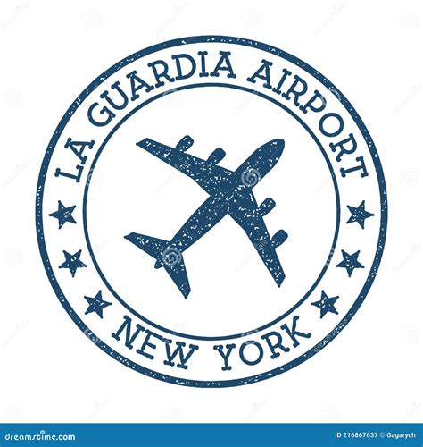 La Guardia Airport New York Stamp. Vector Illustration | CartoonDealer