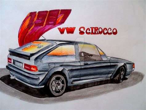 Volkswagen Scirocco Drawing By Prestonthecarartist On Deviantart