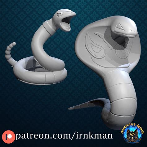 3D Printable Ekans Arbok Pokemon 35mm Scale Series By Irnkman