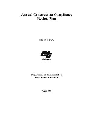 Fillable Online Dot Ca Annual Construction Compliance Review Plan