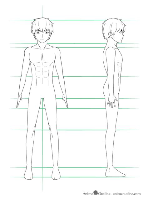 How To Draw Anime Male Body Step By Step Tutorial Animeoutline Anime