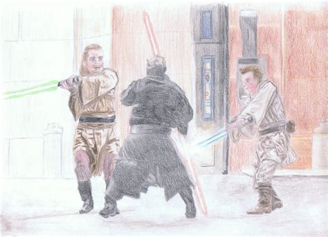 Qui Gon And Obi Wan Vs Darth Maul By Swjediknight On Deviantart