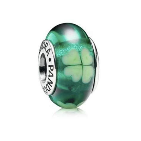 Pandora Jewelry Pandora Four Leaf Clover Murano Charm Kiss Me Im