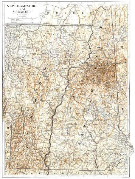 New Hampshire And Vermont By Britannica Encyclopaedia 1910 Map