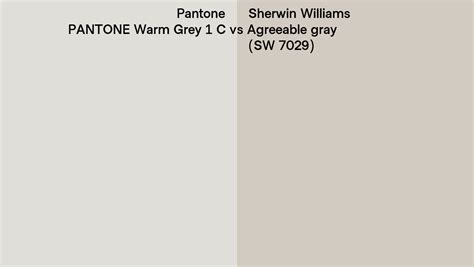 Pantone Warm Grey 1 C Vs Sherwin Williams Agreeable Gray SW 7029 Side