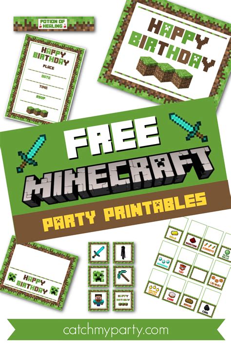 Free Printable Minecraft Birthday Party Bags Plus Diy Mushroom Worksheets Library