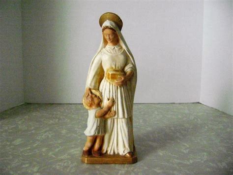 Vintage 1956 Kitchen Madonna Statue Figure 10 Tall Chalkware Plaster