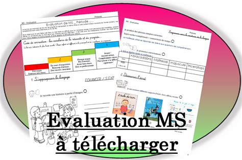 Evaluations Pépinette à l ecole Evaluation maternelle Cahier de