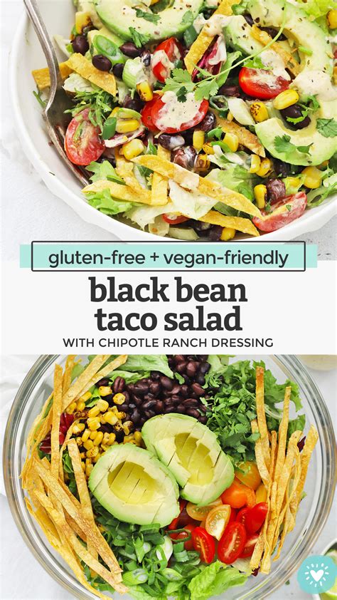 Vegetarian Black Bean Taco Salad Vegan Gluten Free • One Lovely Life