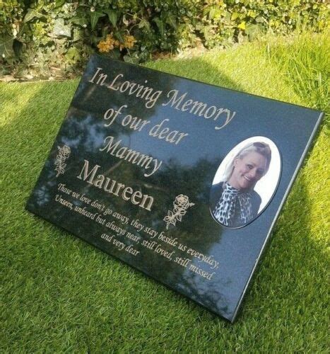 Engraved Personalised Black Granite Memorial Grave Plaque Stone