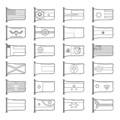 Printable Country Flags Coloring Pages | Coloring Pages Mimi Panda