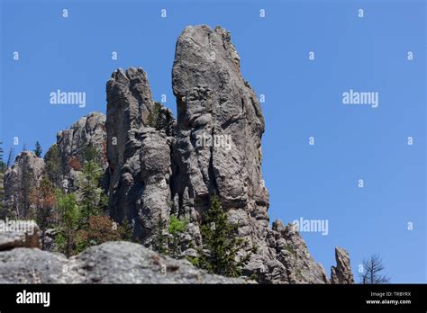 Enormous Rock Formations Against A Brilliant Blue Sky In The Cathedral