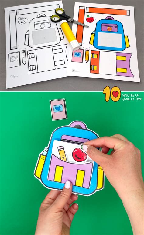 Back to School Backpack Craft – 10 Minutes of Quality Time