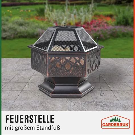 BRASERO DE JARDIN Acier Rond 70x60 5cm Noir Bronze Transport Barbecue