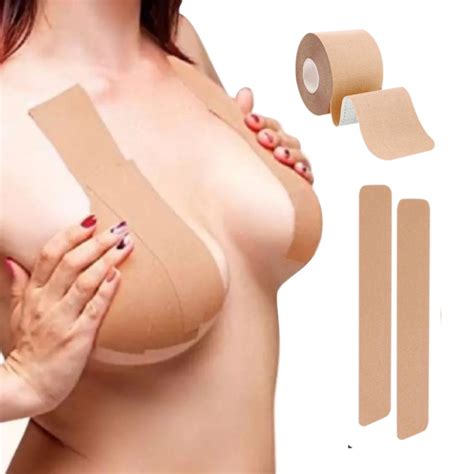 Sutiã Fita Adesivo Invisível Levanta Seios Peito Rolo 5mts Boob Tape