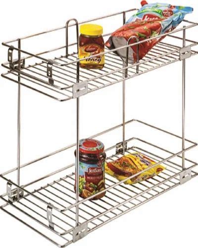 Rectangular Everwin Stainless Steel 2 Shelf Silver Series Bottle