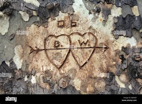 Carved Initials Of Lovers Hi Res Stock Photography And Images Alamy