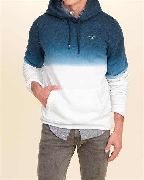 Lyst - Hollister Dip-dye Icon Hoodie in Blue for Men