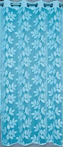 Rod Pocket Blue Printed Net Curtain For Home Size X Feet At Rs